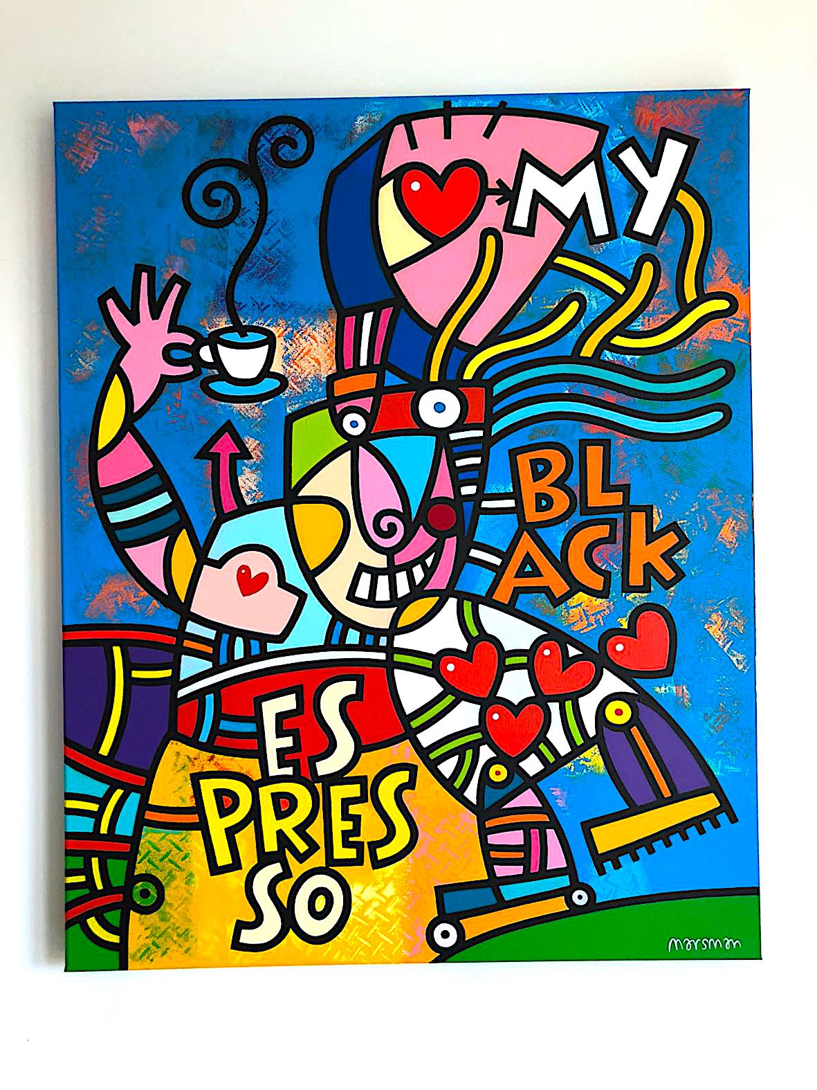 <b>BLACK ESPRESSO</b> - 100 x 80 x 4 cm - acrylic on canvas - SOLD  <a style="color: red; text-decoration: none" href="mailto:jpgpmarsman@onsbrabantnet.nl">BESTEL</a>