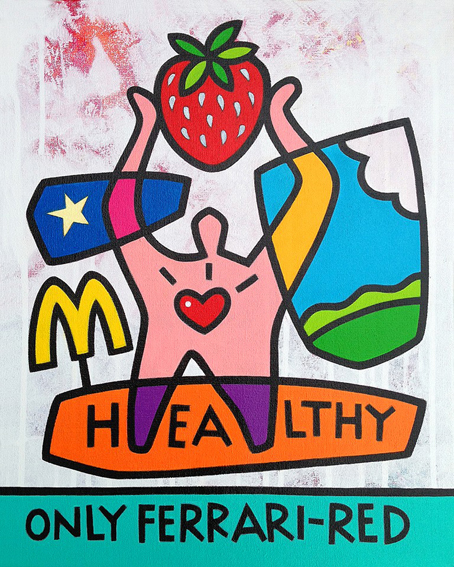 <b>HEALTHY</b> - 40 x 50 cm - acrylic on canvas - SOLD  <a style="color: red; text-decoration: none" href="mailto:jpgpmarsman@onsbrabantnet.nl">BESTEL</a>