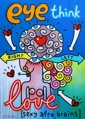 <b>EYE THINK LOVE</b> - 100 x 140 cm - acrylic on canvas - SOLD  <a style="color: red; text-decoration: none" href="mailto:jpgpmarsman@onsbrabantnet.nl">BESTEL</a>