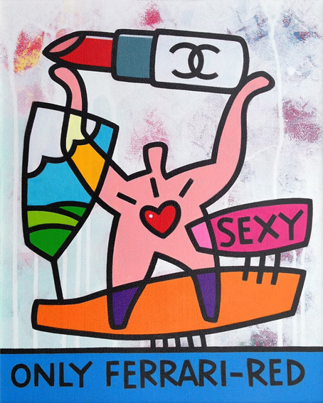 <b>SEXY</b> - 40 x 50 cm - acrylic on canvas - SOLD  <a style="color: red; text-decoration: none" href="mailto:jpgpmarsman@onsbrabantnet.nl">BESTEL</a>